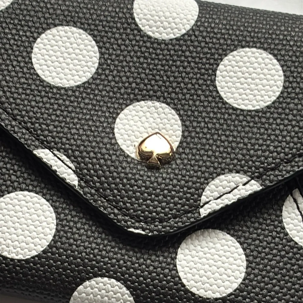 Kate Spade LIMITED EDITION Black and White Polka Dot Envelope Card Case